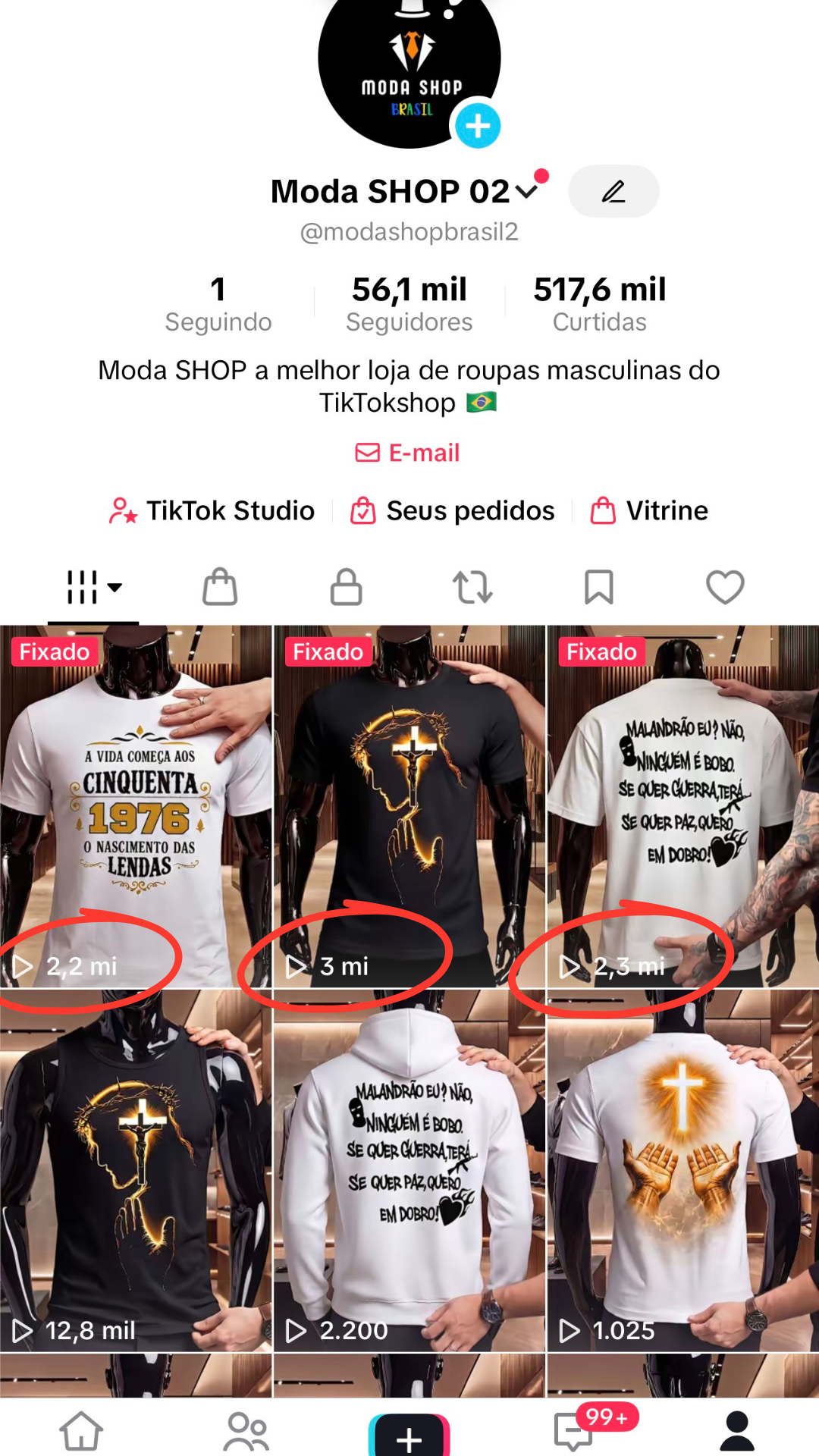 Perfil Moda SHOP 02 no TikTok Shop